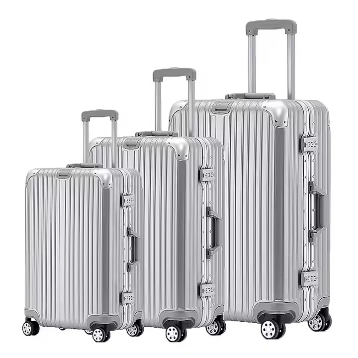 Luxus Aluminum Alloy Abs Carry on Factory High-Quality Durable Travelling With ABS Hard Shell Suitcase Trolley Luggage Bag